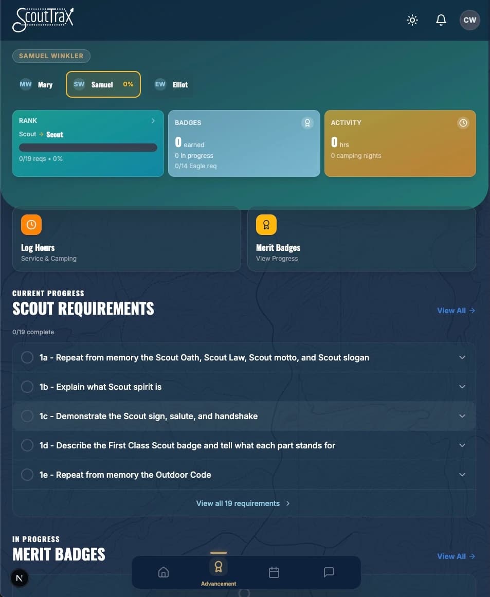 ScoutTrax Member App - View progress, track achievements, and stay connected with your troop